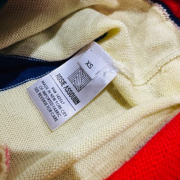 Rosie Assoulin Bow-Detailed Striped Wool Midi Fitted Dress XS Multicolor Runway - Picture 5 of 16